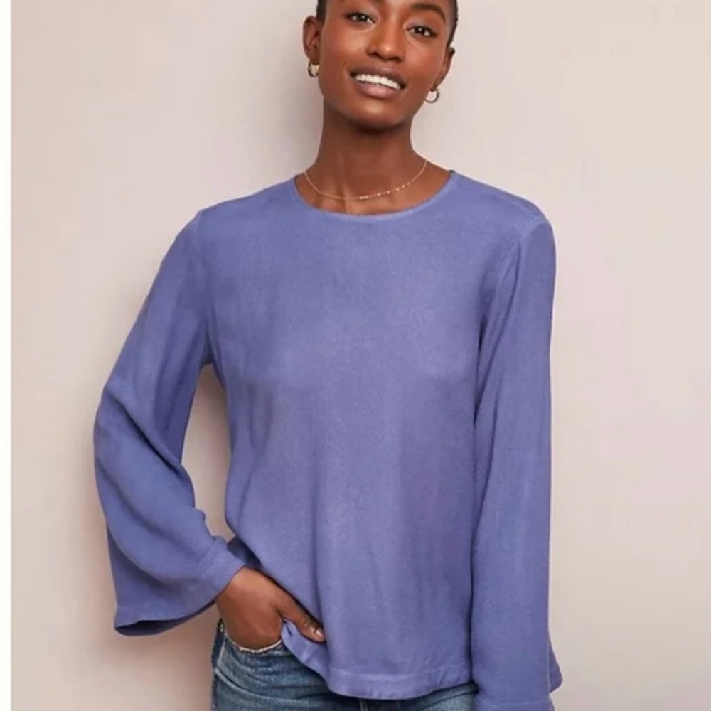 Anthropologie XS NWT wedgewood blue bell sleeve